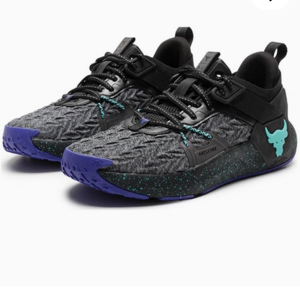 Under Armour Project Rock 6 'Black Neptune' 3026534-002 Mens Size 9.5 / Used
